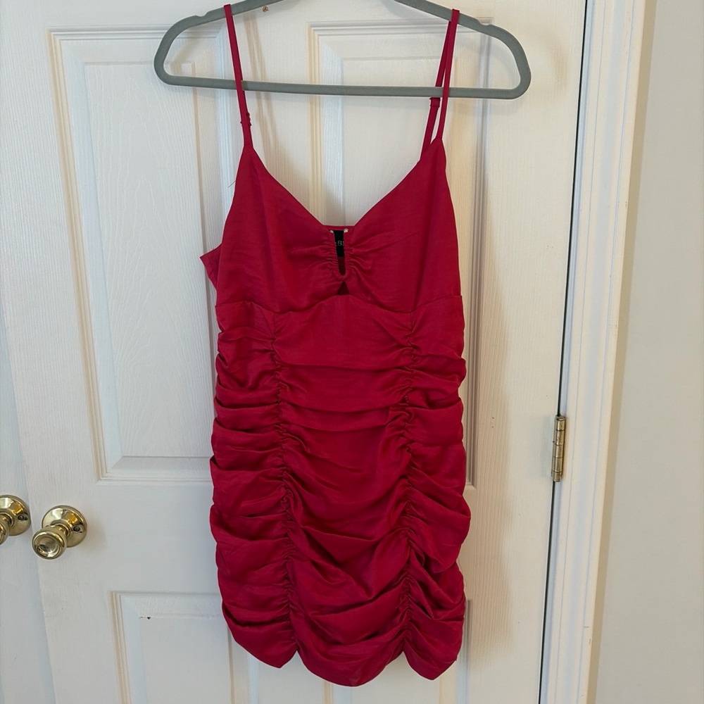 DO+BE Hot Pink Ruched Mini Dress
